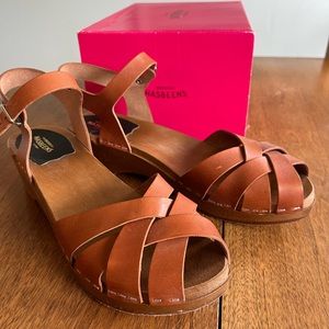 NWT Swedish Hasbeens Sandals - Magdalena cognac